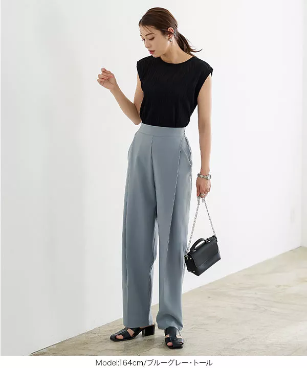 3丈フロントタックストレートパンツ [M3675]
