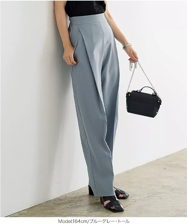 3丈フロントタックストレートパンツ [M3675]