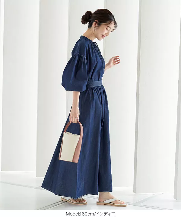 ステッチデニムフレアスカート [M3682]