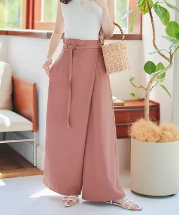 Dカンベルト付きラップパンツ [M3684] - レディースファッション通販