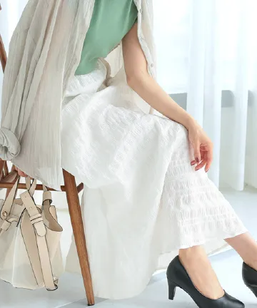 ふくれジャガードマキシスカート [M3685]