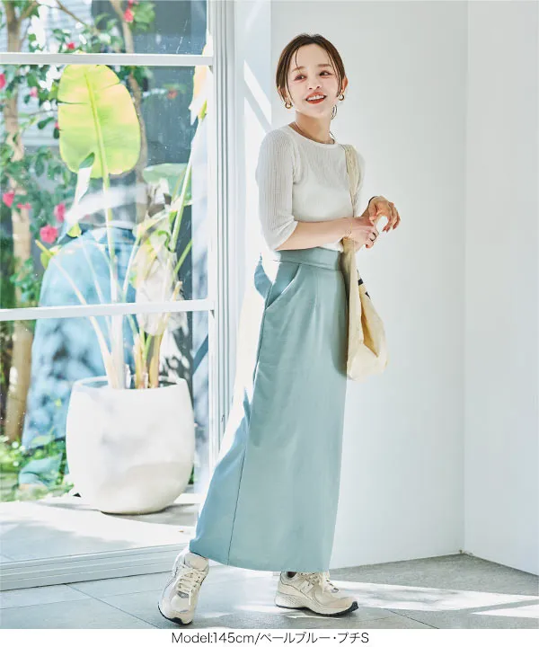 [ 田中亜希子さんコラボ ]選べる3サイズ ジャージーナロースカート [M3693]