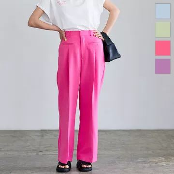 【24SS NEW】LOEWE_woman / ハイウエスト ストレート パンツ パンツ レディース ワイドパンツ ハイウエスト ストレートパンツ
