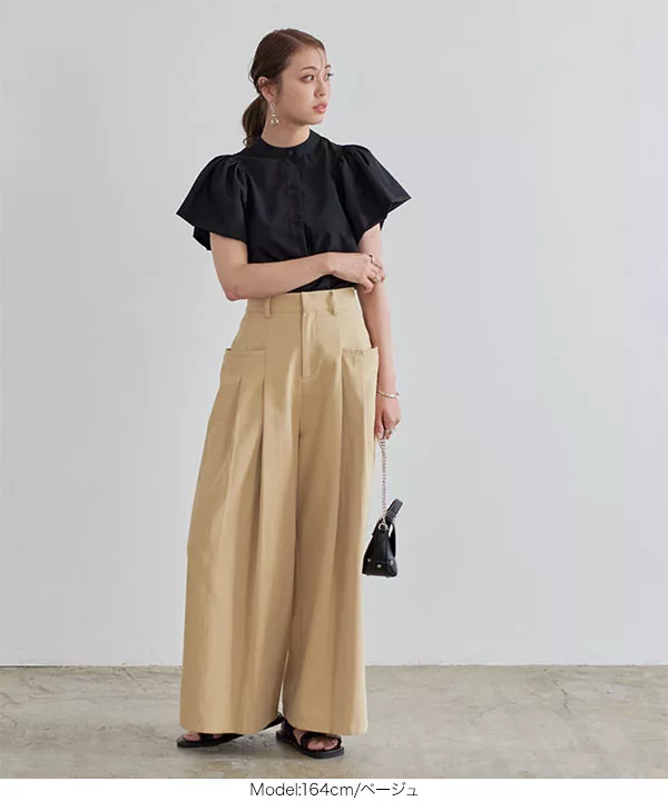 ミュベール MUVEIL ウエストタック ワイドパンツ レディース JPN