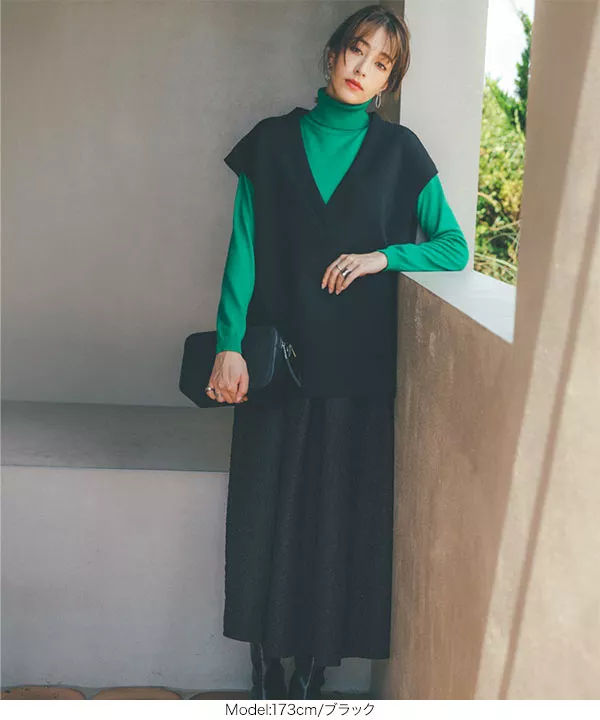 ぽこぽこ素材ウエストタックジャガードセミフレアスカート [M3713