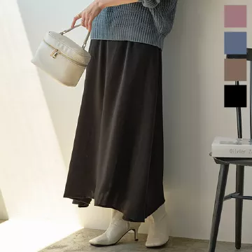 セミフレアサテンスカート [M3715]