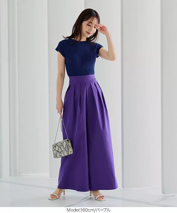 タックワイドパンツ [M3719] - レディースファッション通販 神戸レタス