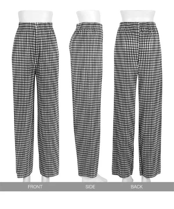 セルフカットチェック柄プリーツパンツ [M3726] - レディース