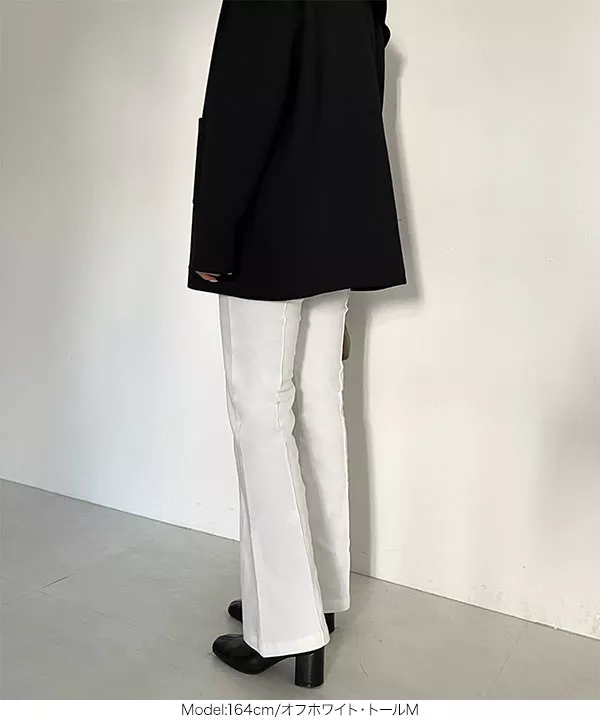 低身長から高身長まで のびのびストレッチフレアパンツ [M3746]