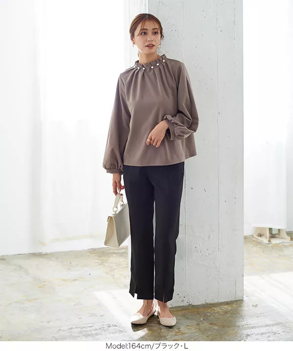 スリット入りスティックパンツ [M3750] - レディース