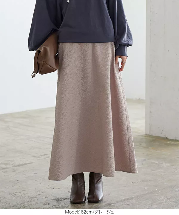 ぽこぽこフラワー柄フレアスカート [M3757] - レディースファッション