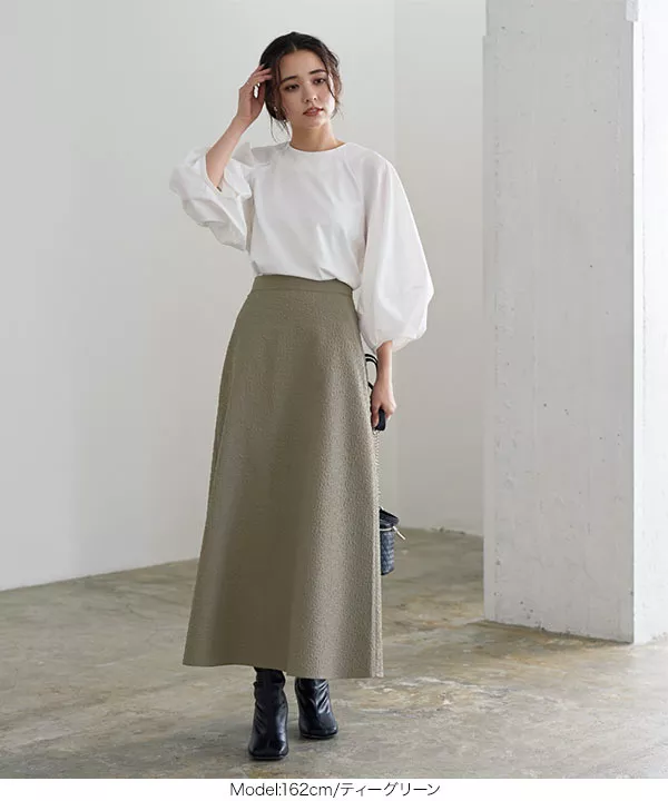 ぽこぽこフラワー柄フレアスカート [M3757] - レディースファッション