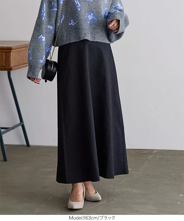 ぽこぽこフラワー柄フレアスカート [M3757] - レディース