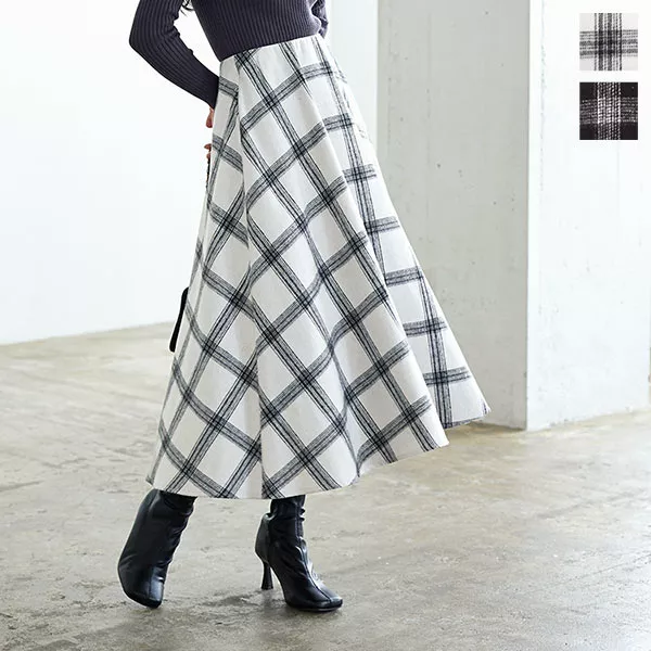 ビッグチェックフレアスカート [M3773] レディースファッション通販 神戸レタス【公式サイト】