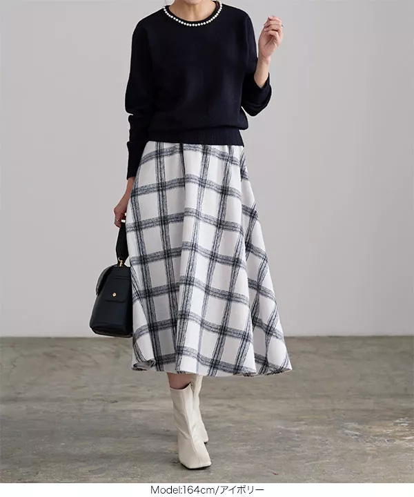 ebure チェックフレアスカート ビッグチェックフレアスカート [M3773] | ボトムス全品送料無料