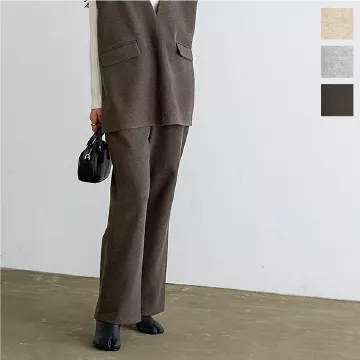 フェイクウールハイウエストストレートフレアパンツ [M3806]