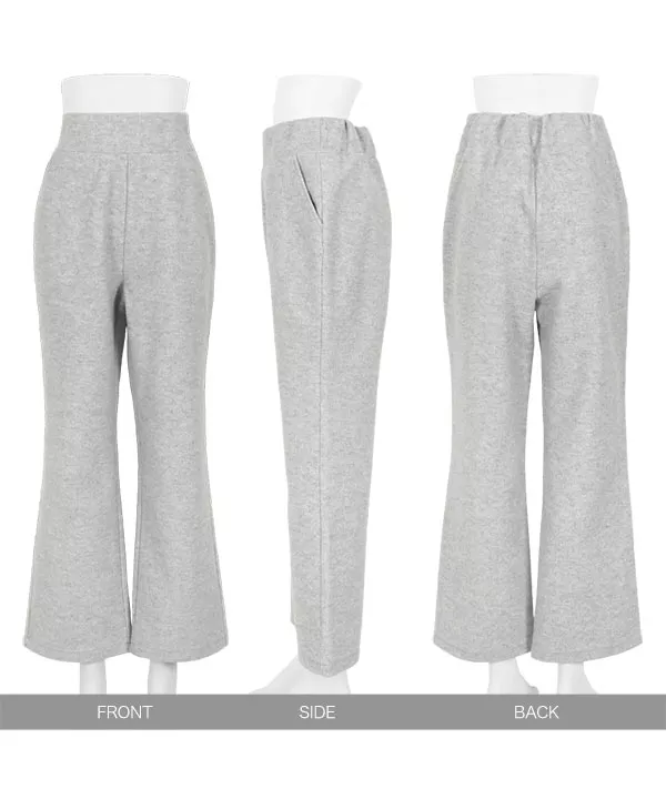 フェイクウールハイウエストストレートフレアパンツ [M3806]