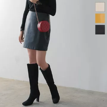ペチパンツ裏地フェイクレザーミニスカート [M3811