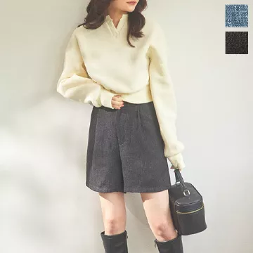 艶やかモダン美♪【HERMES】モザイク柄ジャカードパンツ コンビショートパンツ-《