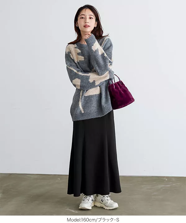裏起毛 ]選べる2サイズ ストレッチマーメイドスカート [M3835