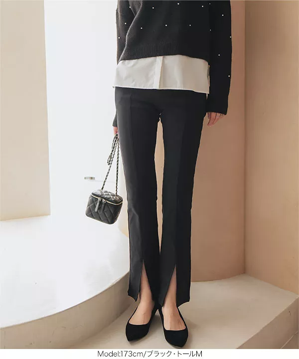 裏微起毛ゆるっとスリットレギンスパンツ [M3836] - レディース