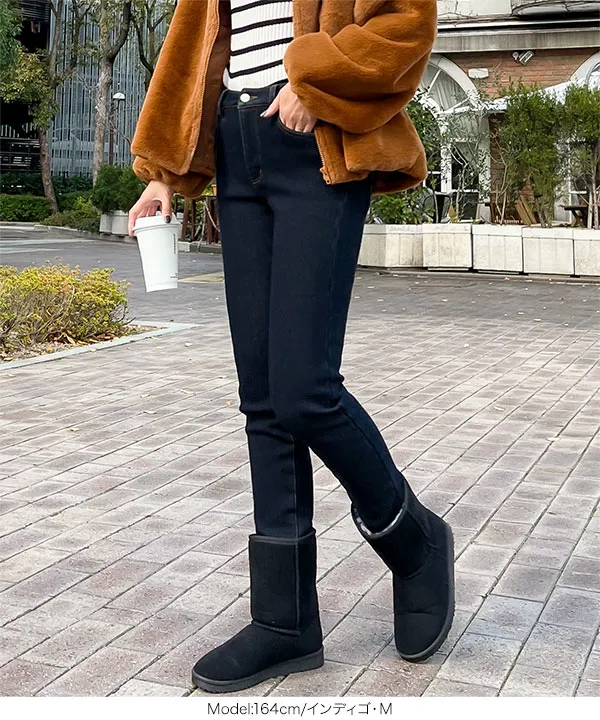[ 裏起毛 ]防風裏ファーデニムパンツ [M3837]