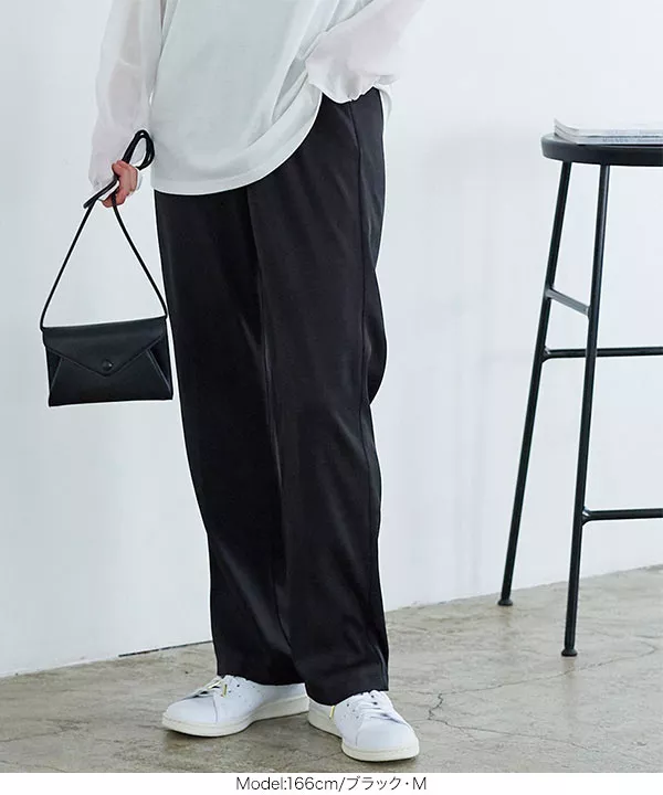 イージーケア美脚スラックスタックワイドパンツ [M3863]