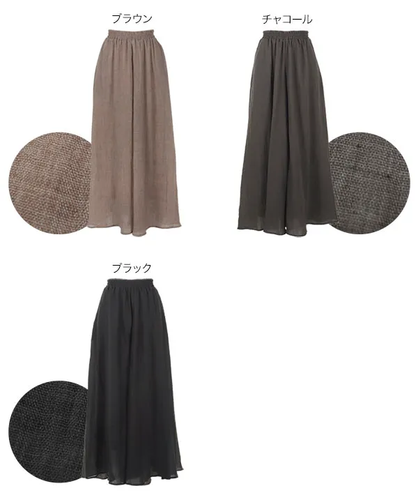 イージーケアコットン混ガーゼドレープパンツ [M3878] - レディース