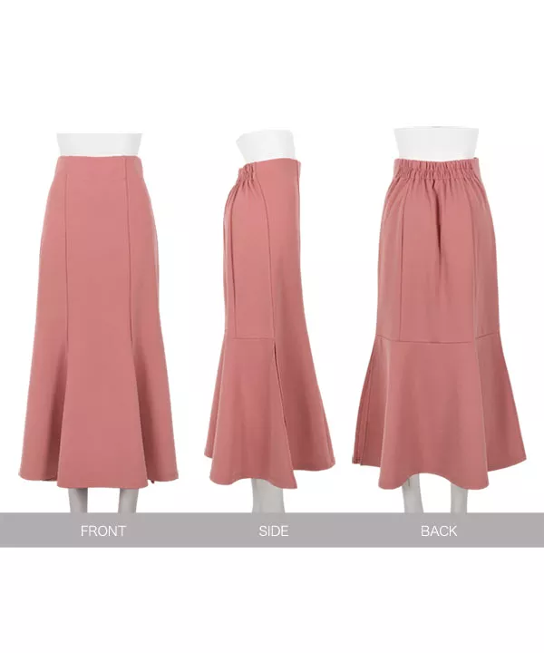 [ プチレタス ] ストレッチ裾スリットマーメイドスカート [M3893]