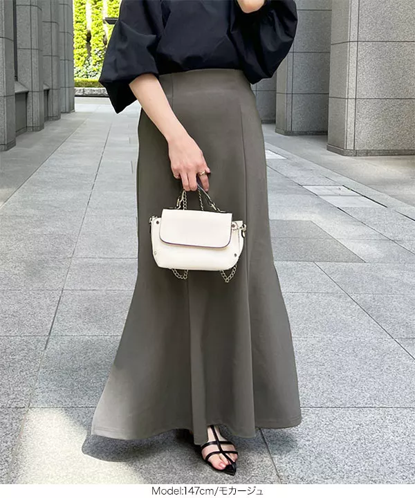 プチレタス ] ストレッチ裾スリットマーメイドスカート [M3893