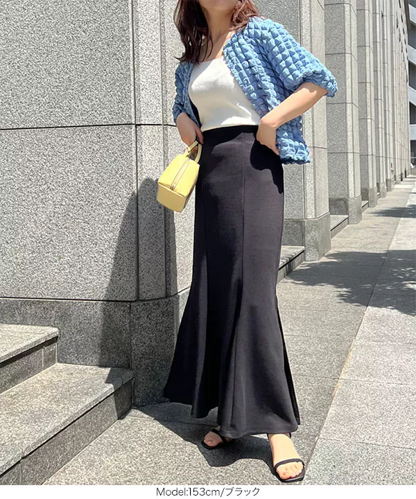 [ プチレタス ] ストレッチ裾スリットマーメイドスカート [M3893]