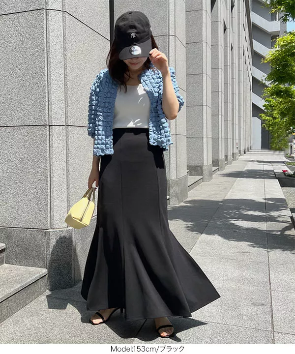 プチレタス ] ストレッチ裾スリットマーメイドスカート [M3893