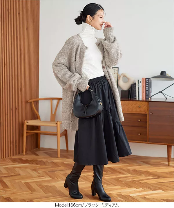 選べる2丈 ] 汚れにくい ティアードデザインフレアスカート