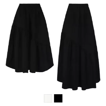 [ 選べる2丈 ] 汚れにくい ティアードデザインフレアスカート