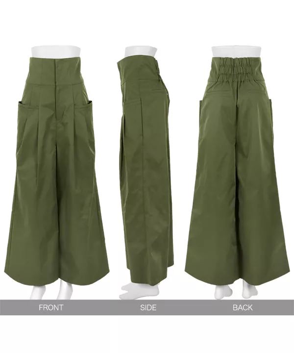 ツイルハイウエストカーゴパンツ [M3898] - レディースファッション