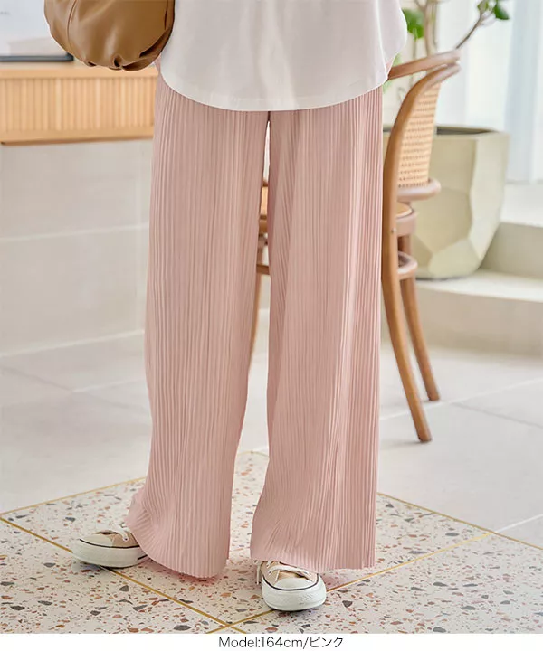 セルフカットできる プリーツワイドパンツ [M3908]