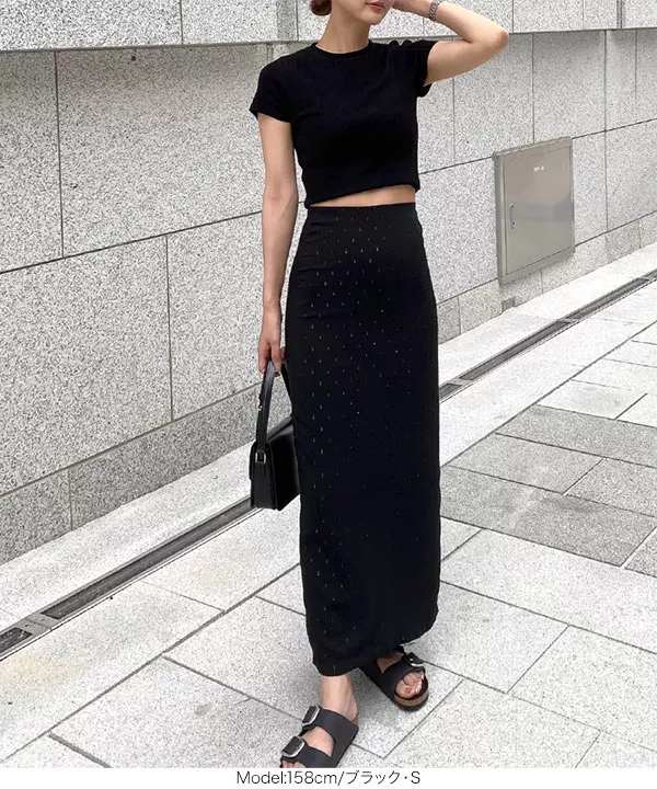 [ ELYさんコラボ ]シアードット刺繍ナロースカート [M3919]