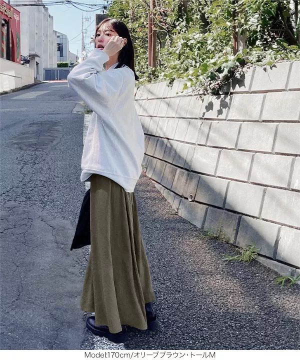 莉歩さんコラボ ] エアリーフレアマキシスカート [M3924] - レディース