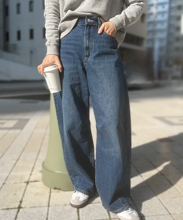 ラインカーブDENIM ブラック タグ付き - パンツ