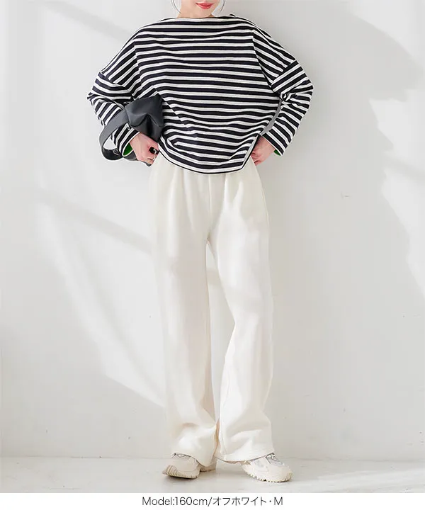 裏起毛 ] ワイドストレートパンツ [M3979] - レディースファッション