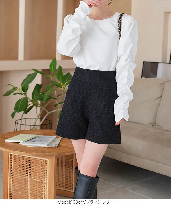 EPIMI E'PIMMY パンツ 「set up対応」ツイードショートパンツ