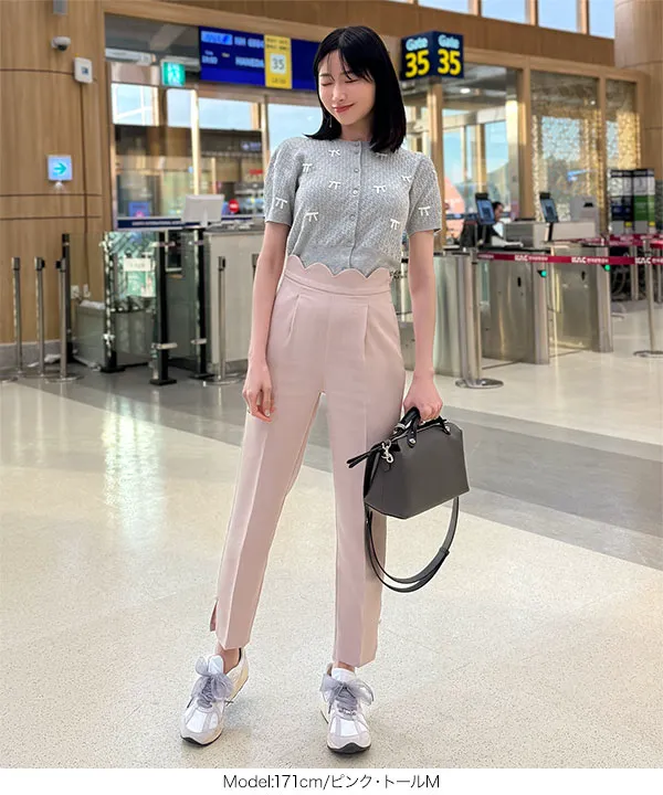 Nanaさんコラボ ] ウエストスカラテーパードパンツ [M4006