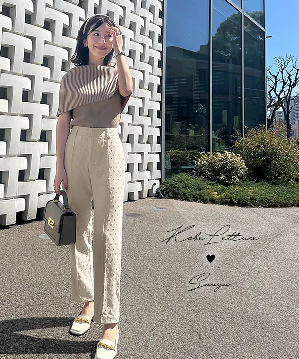 水野佐彩さんコラボ ] ドットジャガードパンツ [M4007] - レディース