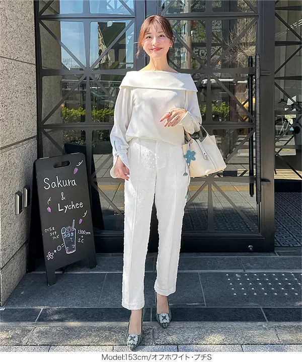 水野佐彩さんコラボ ] ドットジャガードパンツ [M4007] - レディース