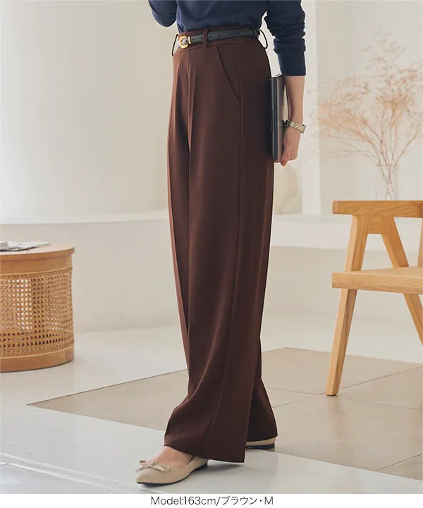 選べるサイズ 美脚ジャージーワイドパンツ [M4019] | ボトムス全品送料