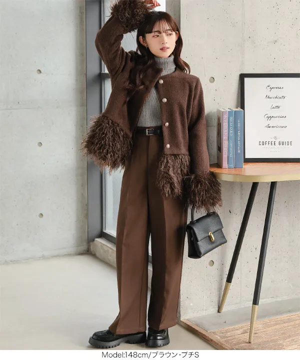 Petitle / プチレ ] タックワイドストレートパンツ [M4027