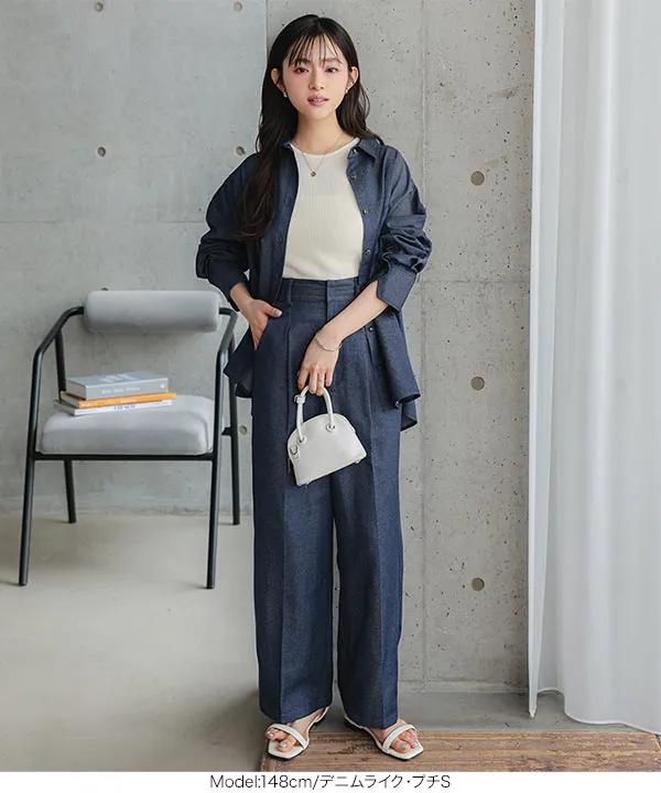 Petitle / プチレ ] タックワイドストレートパンツ [M4027