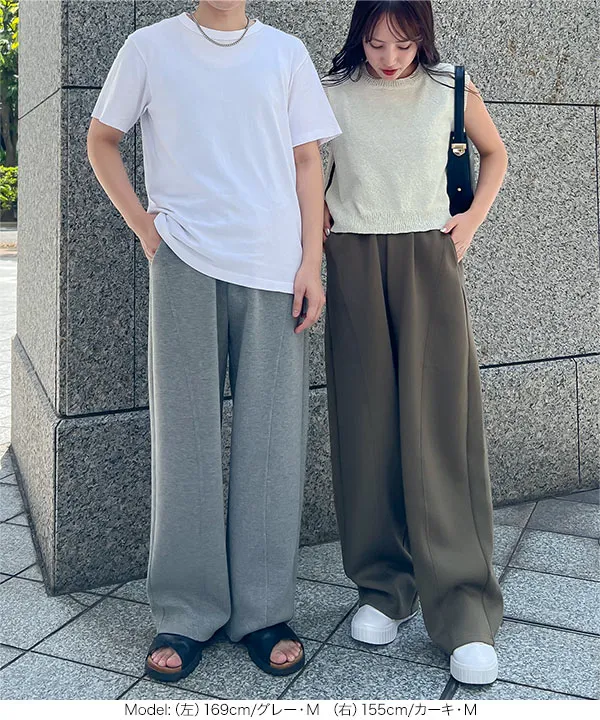 ダイバー素材ワイドカーブパンツ [M4050]