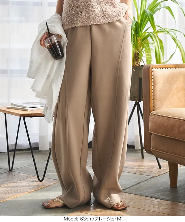 ダイバー素材ワイドカーブパンツ [M4050]