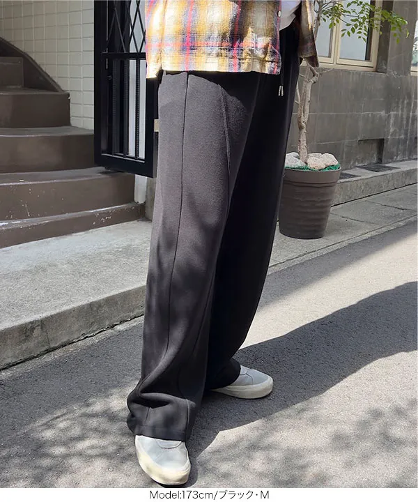 ダイバー素材ワイドカーブパンツ [M4050] - レディースファッション